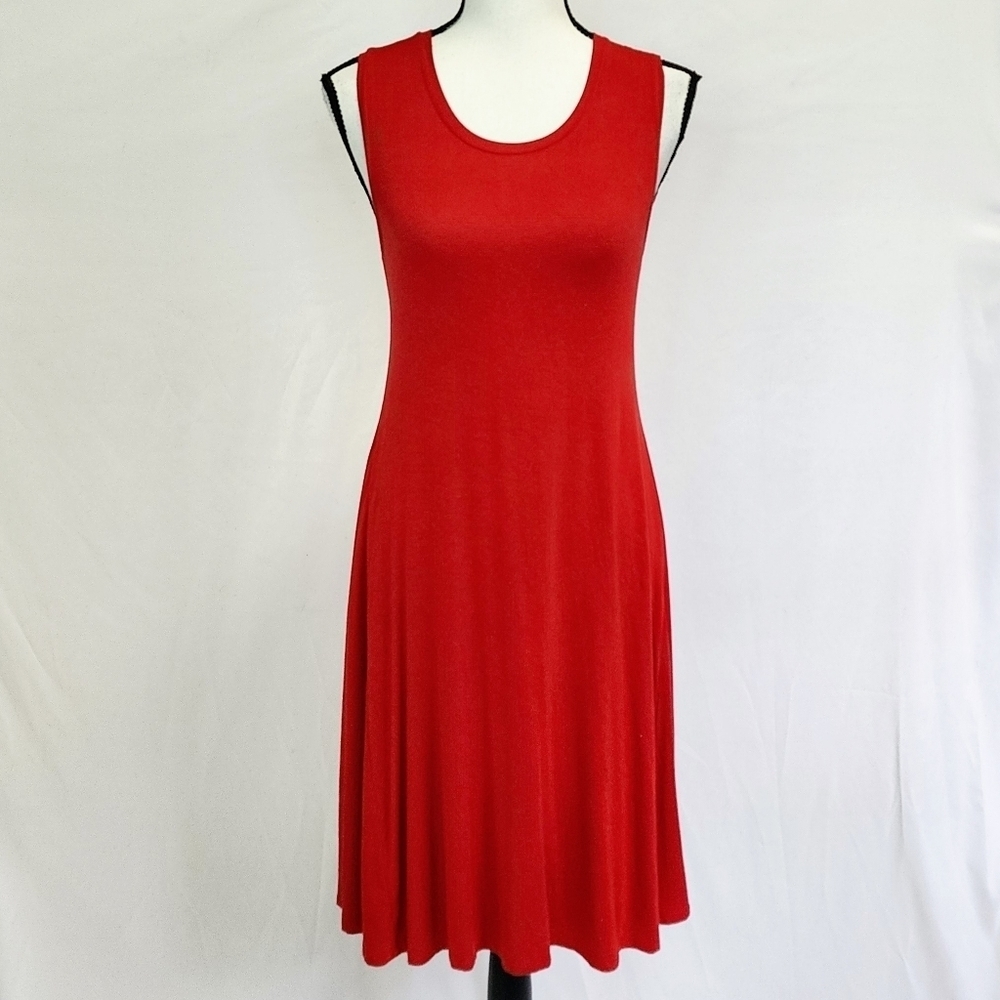 Style & Co Red Sleeveless Swing Dress